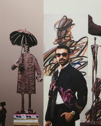 Surrealist collage of Abdulla Alkaabi wearing a Piaget Andy Warhol watch