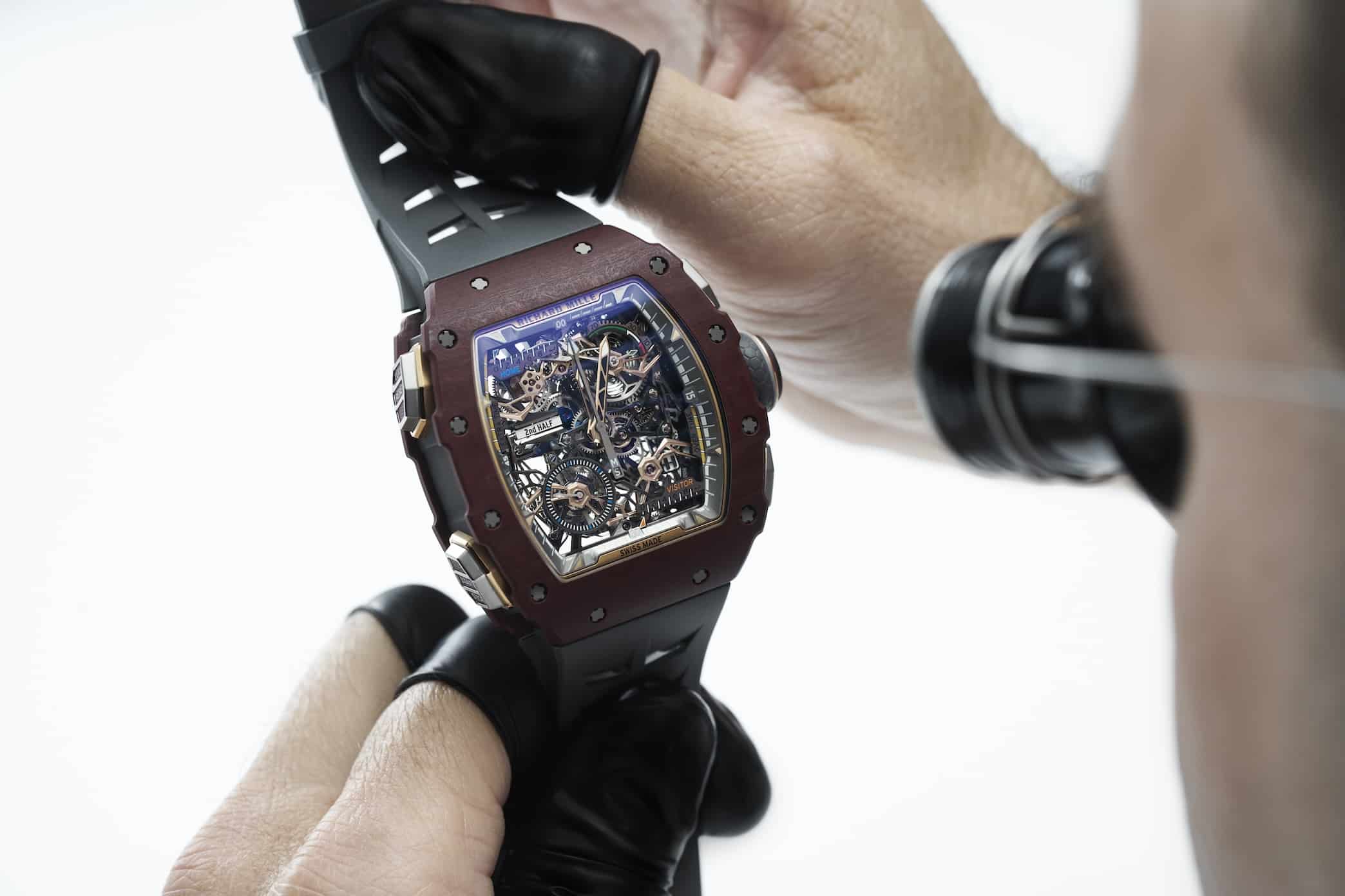 Richard Mille RM 41-01 Tourbillon Soccer watch in Red Carmin Basalt TPT