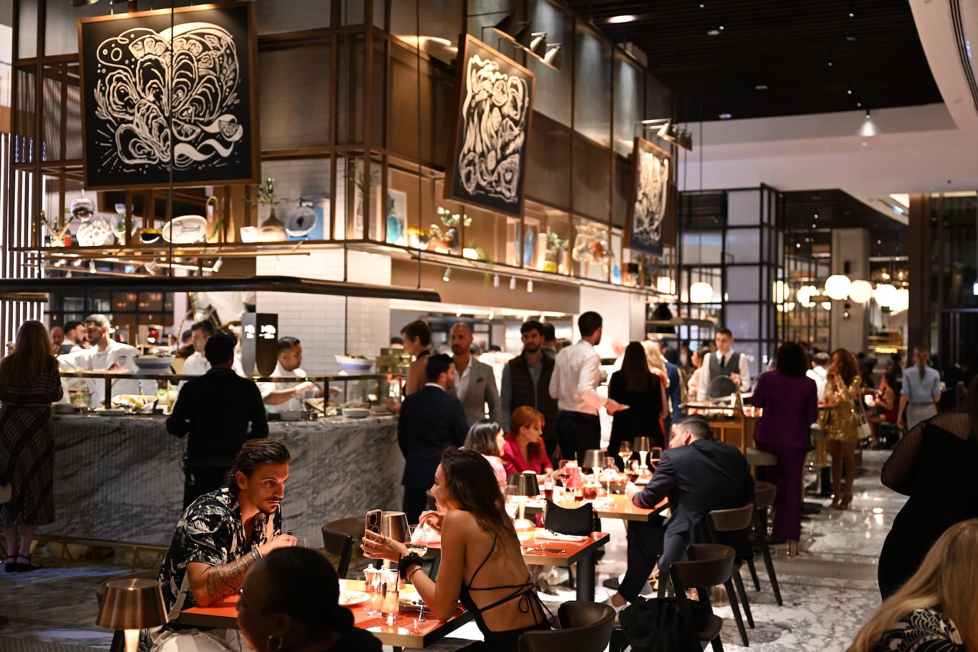 A general view at the Feast of Dreams during the Grand Reveal Weekend of Dubai’s new ultra-luxury resort Atlantis The Royal, in Dubai, United Arab Emirates. The Feast Of Dreams brings together the resorts’ eight celebrity chefs to collaborate on a special culinary event, serving their signature dishes to a global guests at the hotel.