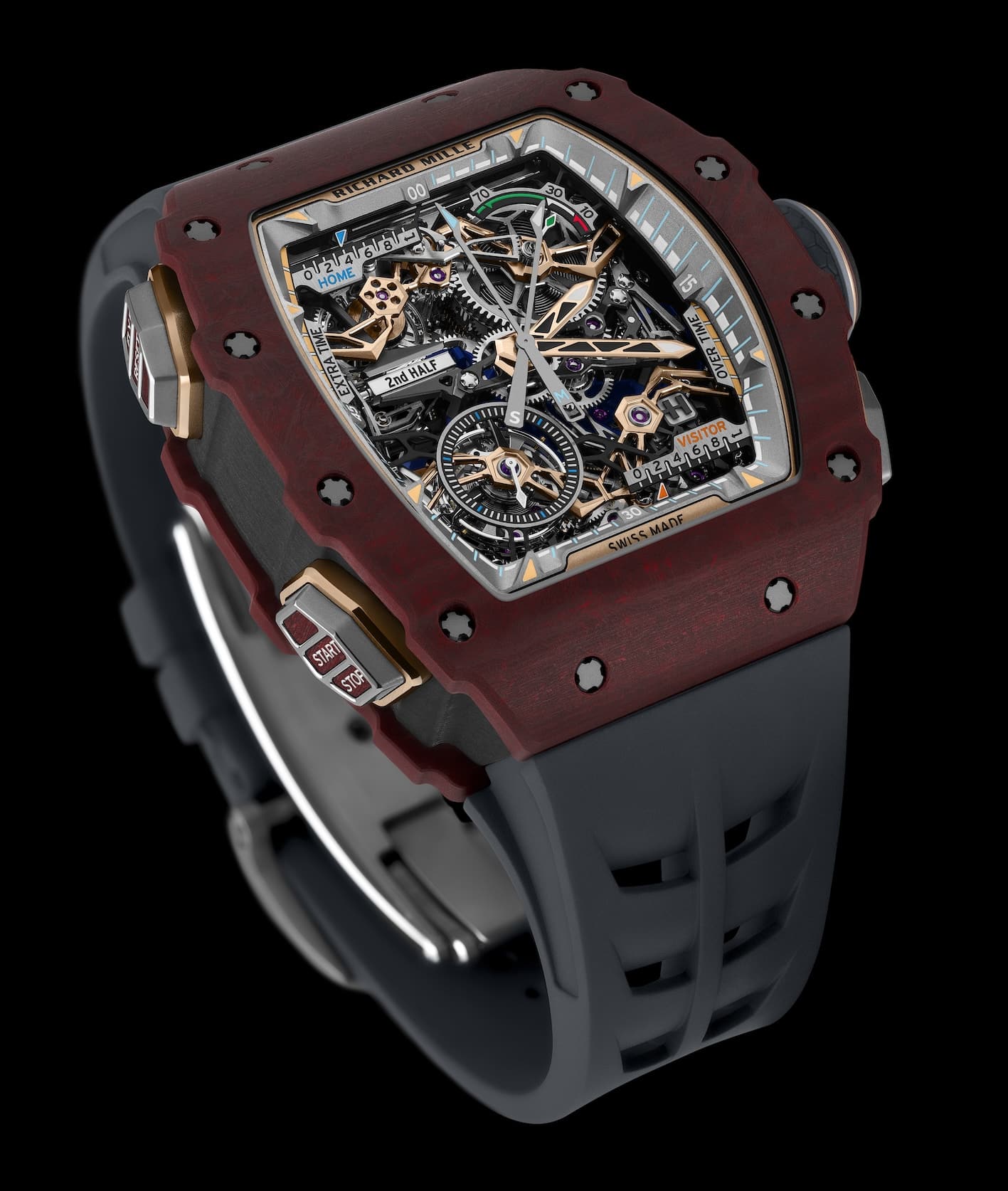 Richard Mille RM 41-01 Tourbillon Soccer watch in Red Carmin Basalt TPT